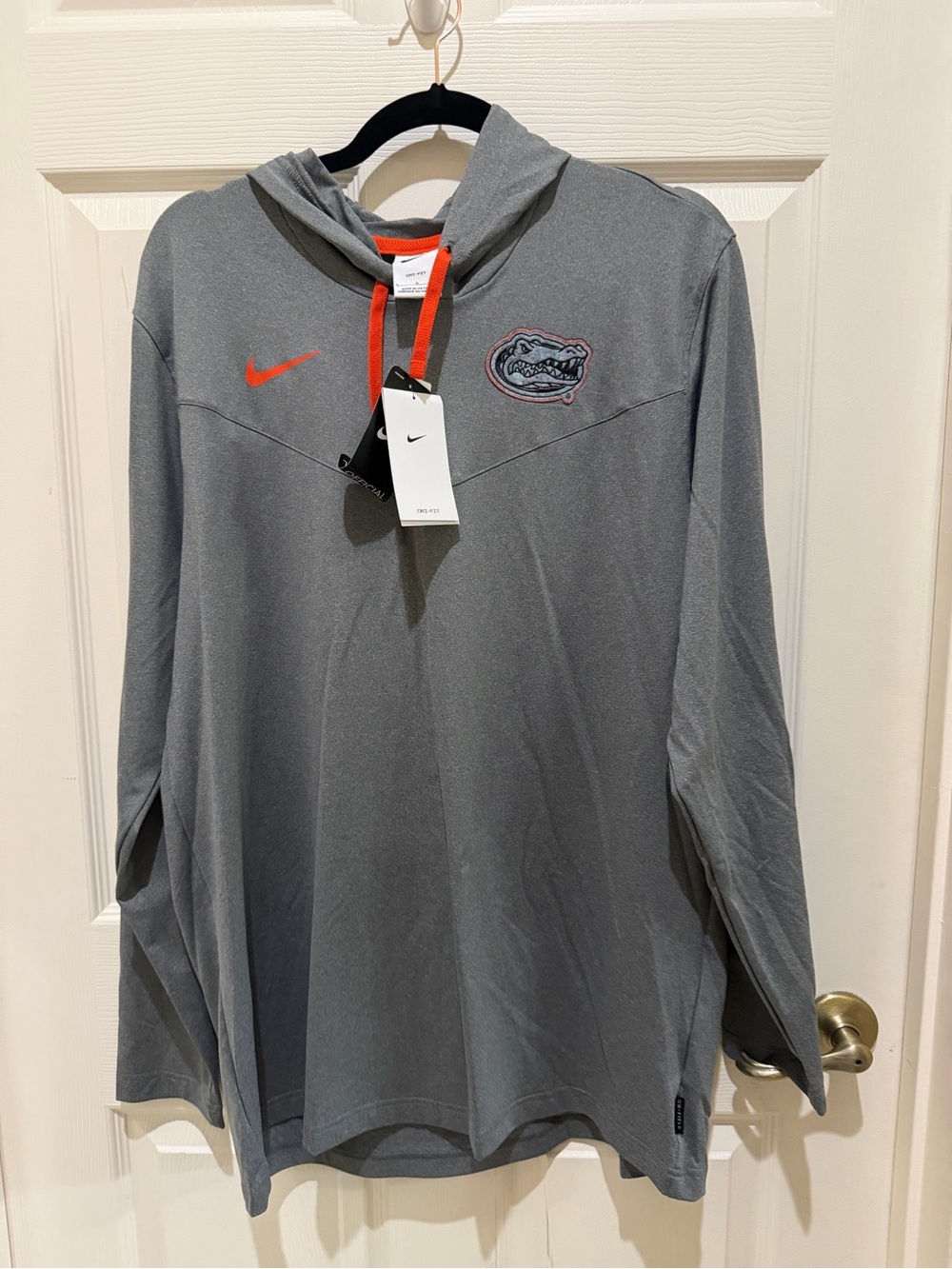 Nike Drifit Men Gray Florida Gators Pullover Hoodie - Gray Orange New Large